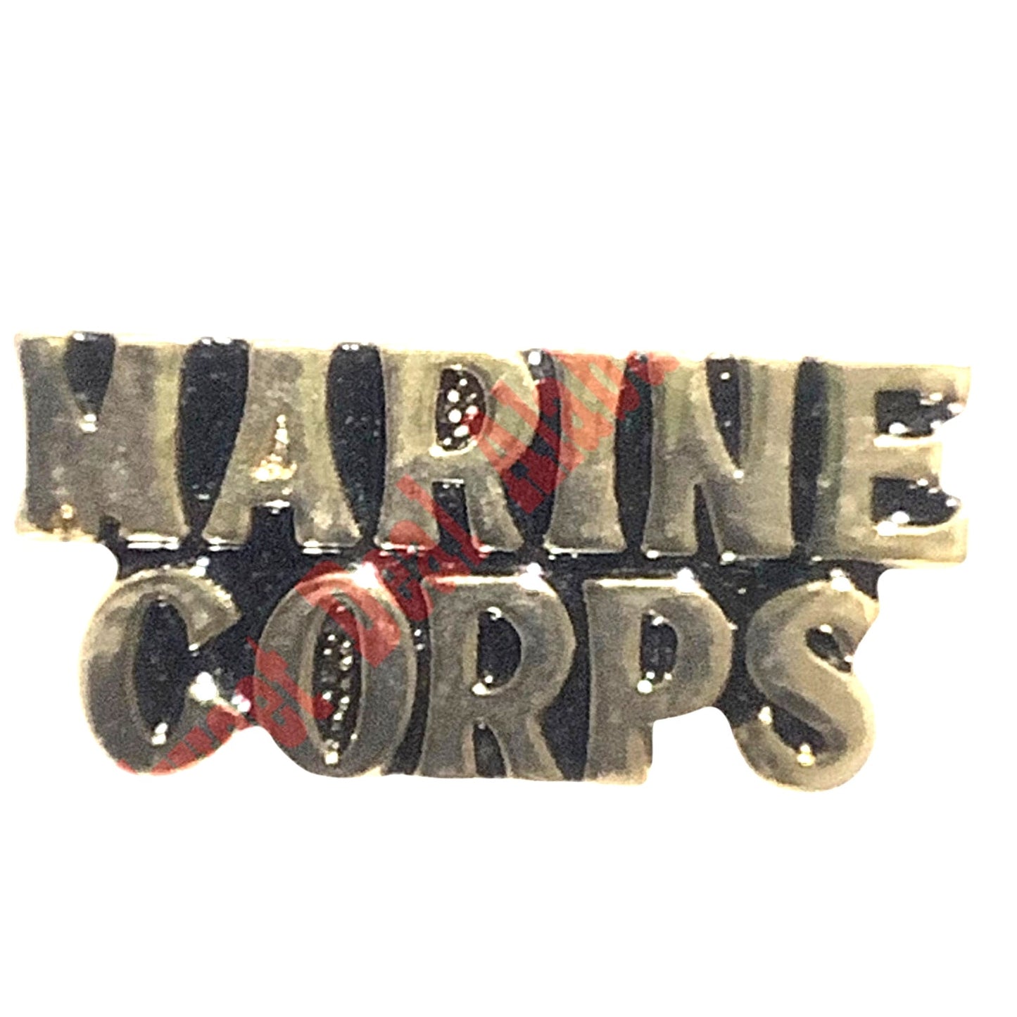 U.S. Marine Corps Block Lettering "Marine Corps" Hat, Lapel Pin 1/2"H x 1-1/8"W