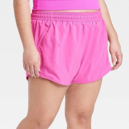 All in Motion Women’s Mid Rise Run Shorts 3 in Vibrant Pink 4X