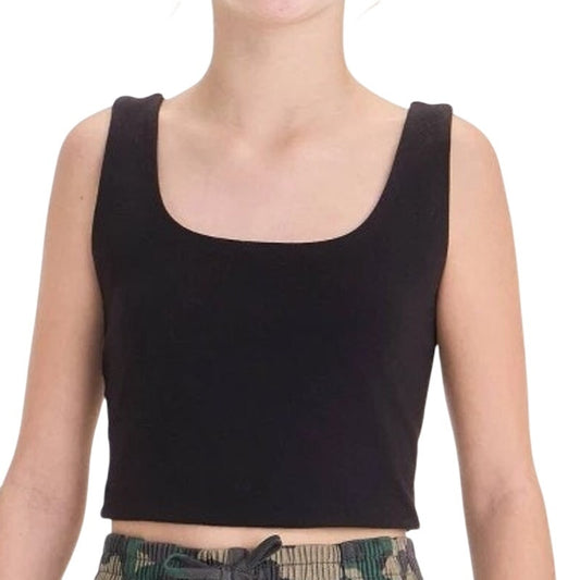 Girls' Square Neck Tank Top - Black M: Slim Fit, Sleeveless, Midweight Jersey