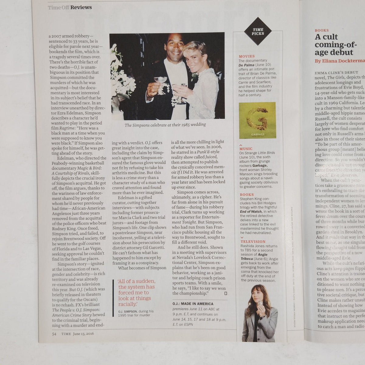 Time Magazine June 13 2016 How to Stay Married, O.J. Simpson, Paul Simon