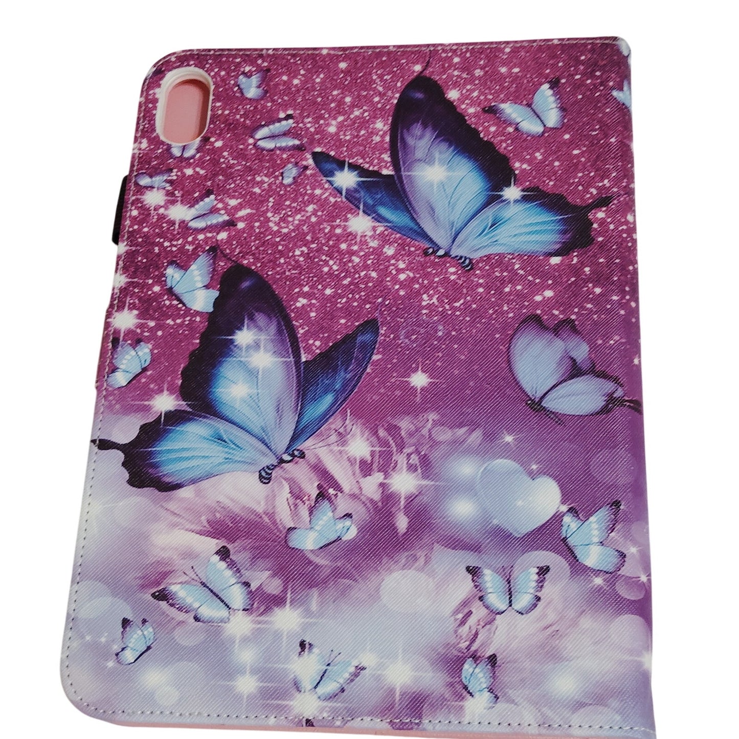 Butterfly iPad 10th Gen Case, Pink Blue & Purple w/ Pen Holder, Magnetic Closure
