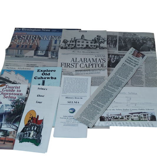 Selma, AL 2007 Historic Travel Ephemera Lot - Brochures & Newspaper Clippings