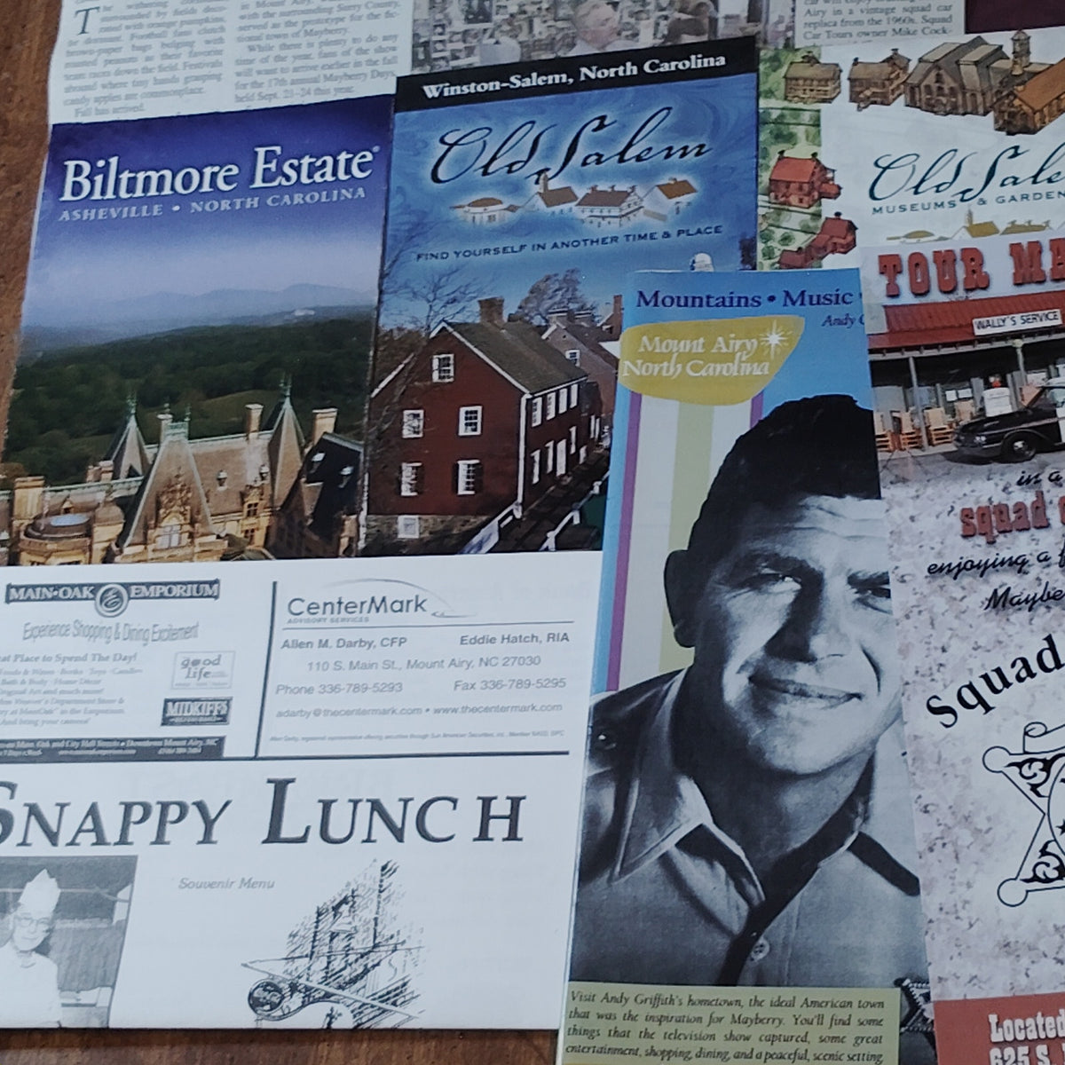 NC Ephemera Collection Vintage 2005 - Biltmore Estate, Old Salem, Andy Griffith