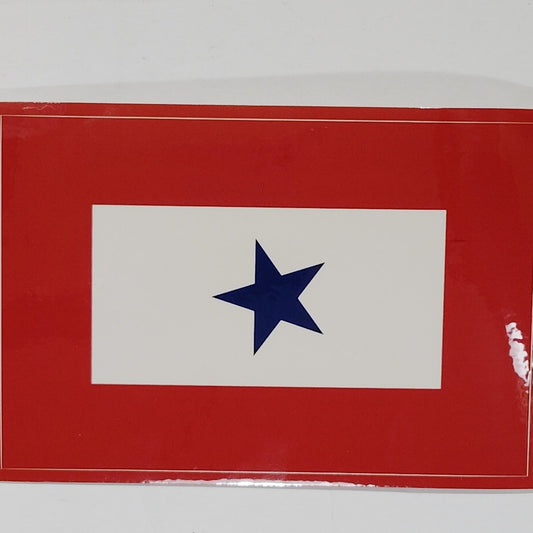 Single Star Service Ribbon Decal – 5" x 3" Blue Star Banner – Vinyl Bumper Sticker