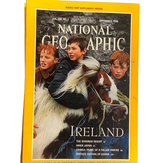 National Geographic SEPT 1994 -Ireland on Fast-Forward, Inner Japan, Sonoran Desert, Coffins of Ghana, Crimea- Pearl of a Fallen Empire...
