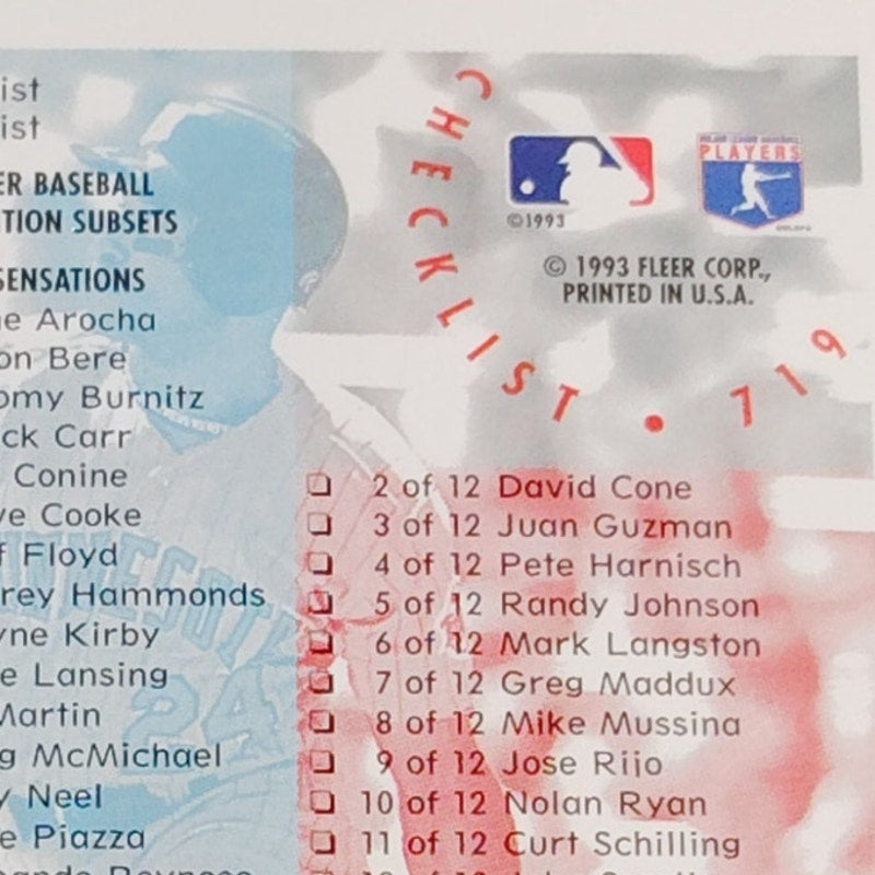 Checklist 653-720 & Subsets Cards, #719, 1994 Fleer Baseball Checklist Card
