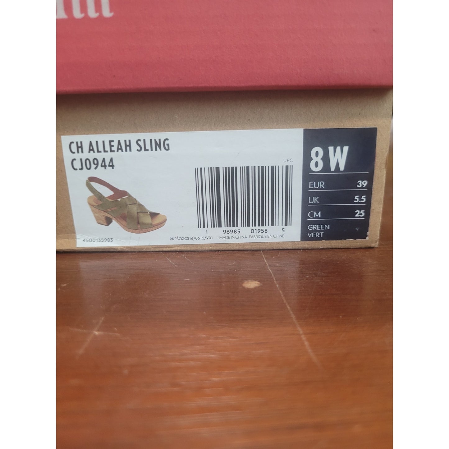 Cobb Hill Alleah Sling Sandal – Avocado, Women’s 8W, Hook & Loop, CJ0944