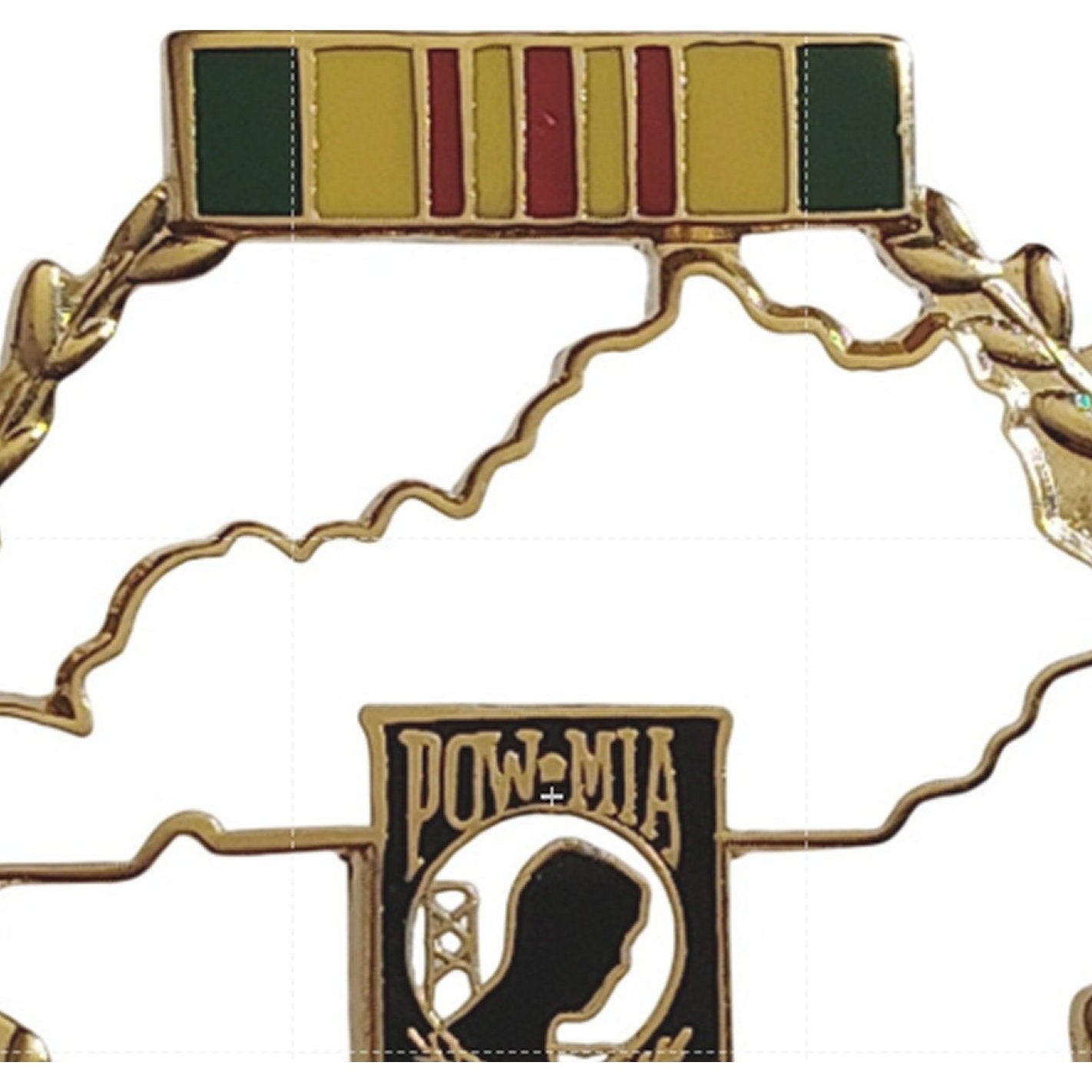 Vietnam POW/MIA Kentucky State Wreath Novelty Hat Lapel Pin, 1‑1/4"