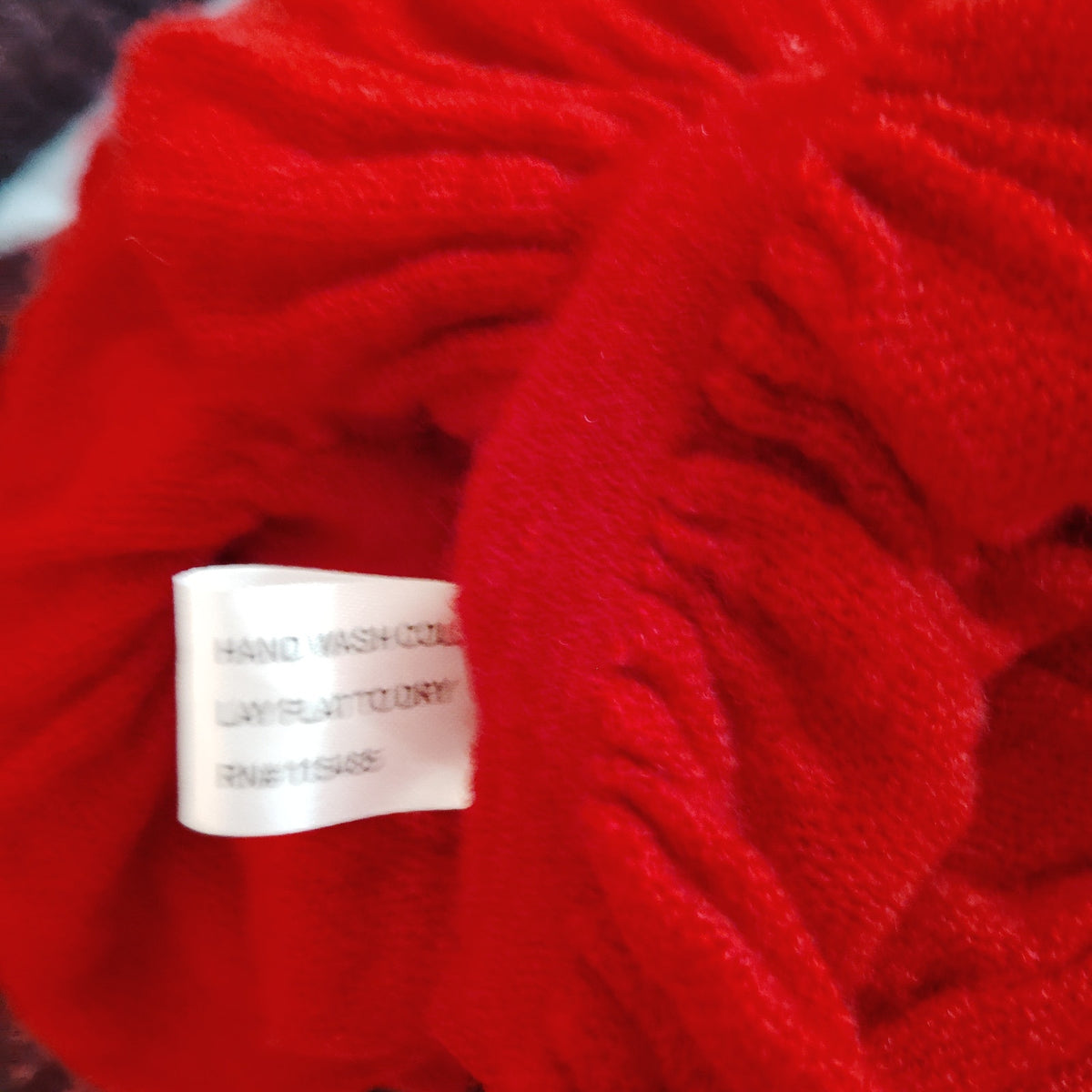Red Ruffled Knit Scarf Women's 100% Acrylic Ruffle Edge Long Winter Wrap