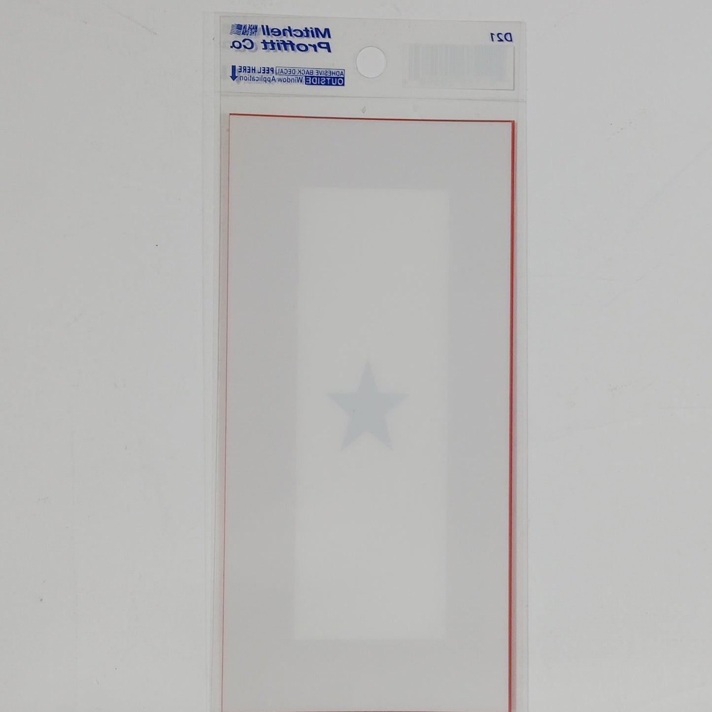Single Star Service Ribbon Decal  5" x 3" Blue Star Banner, Vinyl Bumper Sticker