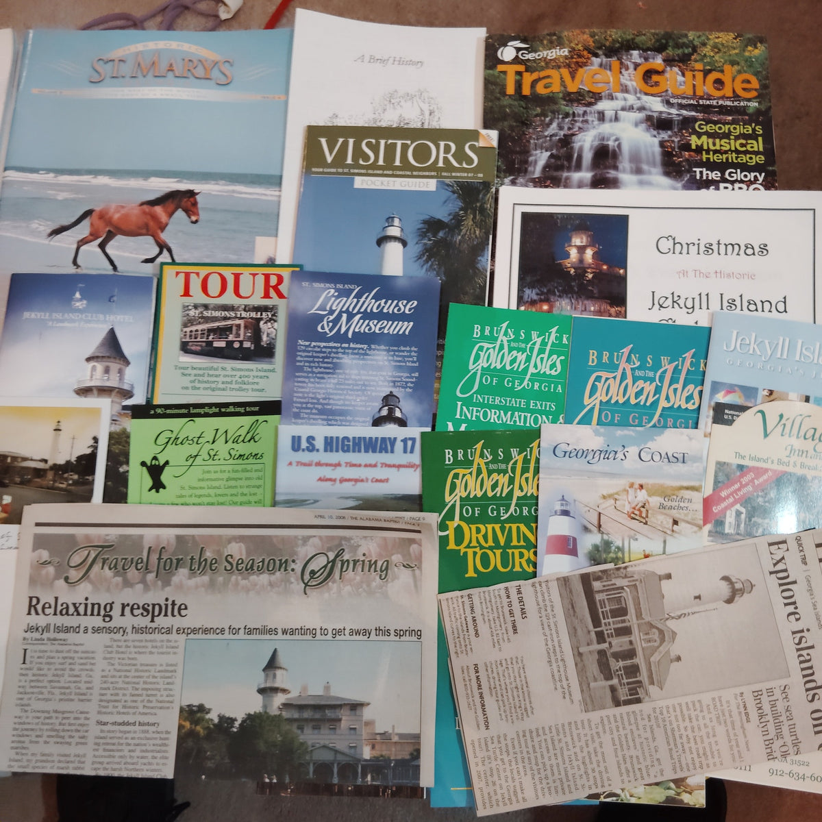 Vintage 2007 Georgia Golden Isles Ephemera Lot - St. Simons, Jekyll, St. Marys