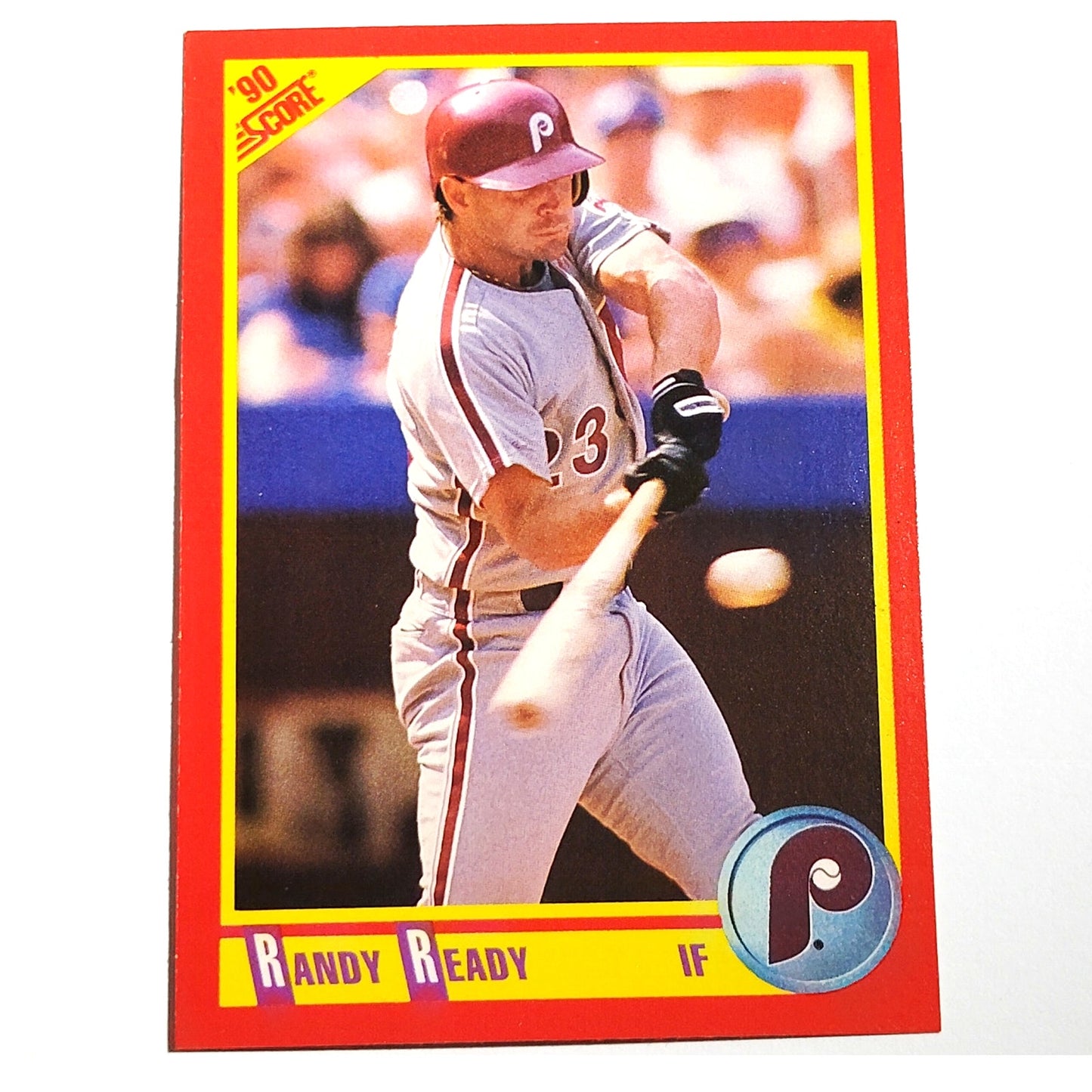 1990 Score Randy Ready #376 Philadelphia Phillies Infielder MLB Baseball EX