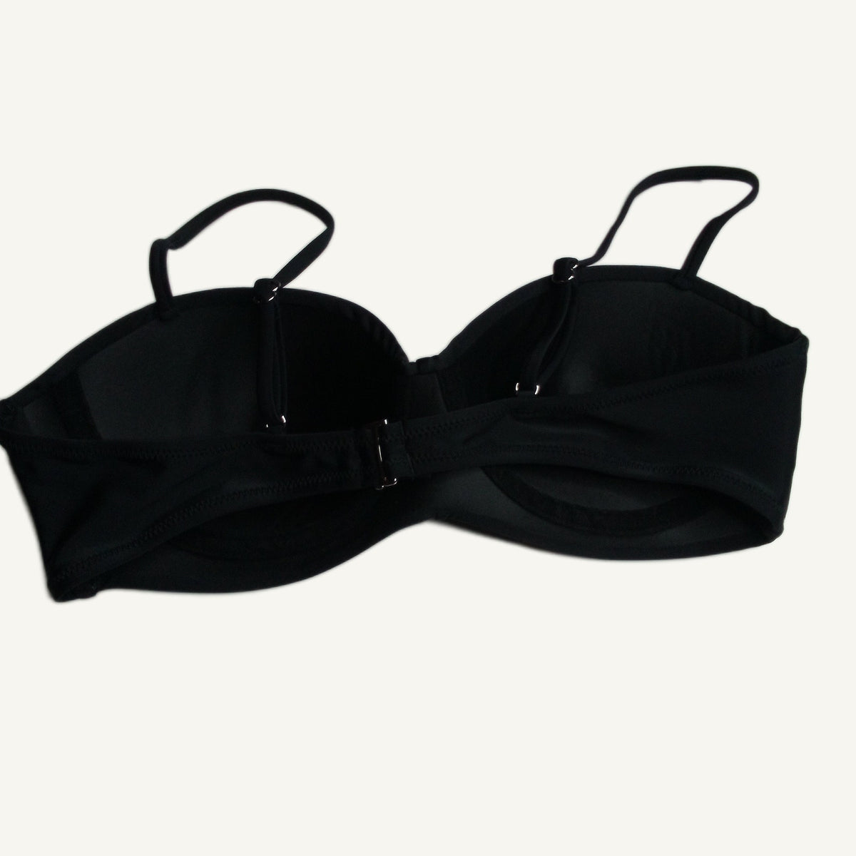 Black Strapless Twisted Front Bikini Swim Top - Unbranded Women's Size L