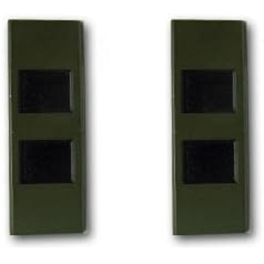 Warrant Officer 2 (WO-2), Army Subdued Insignia Pin Set, Black Metal, 1-1/8" x 5/16", By No-Shine Insignia, NIP