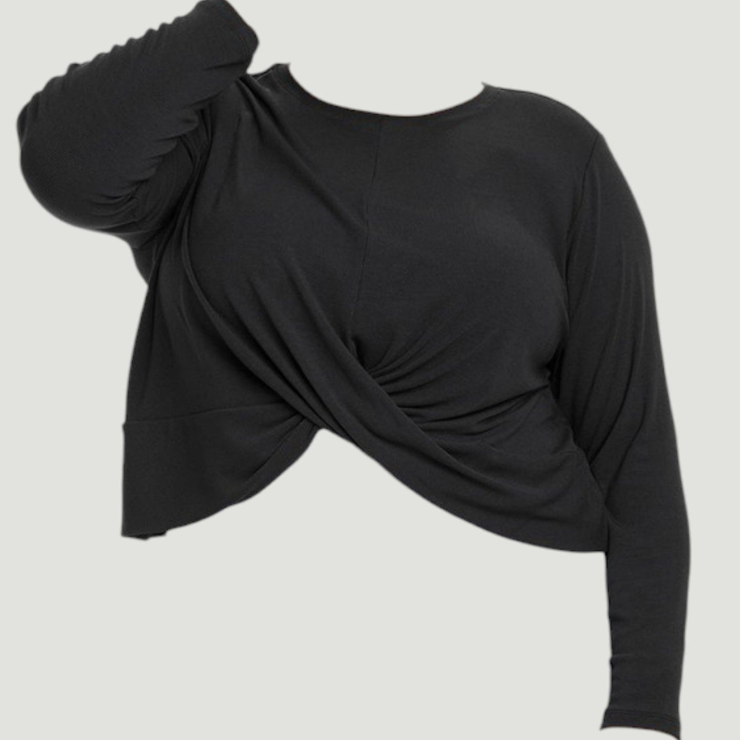 All in Motion Women’s Twist Front Long Sleeve Top Black 1X