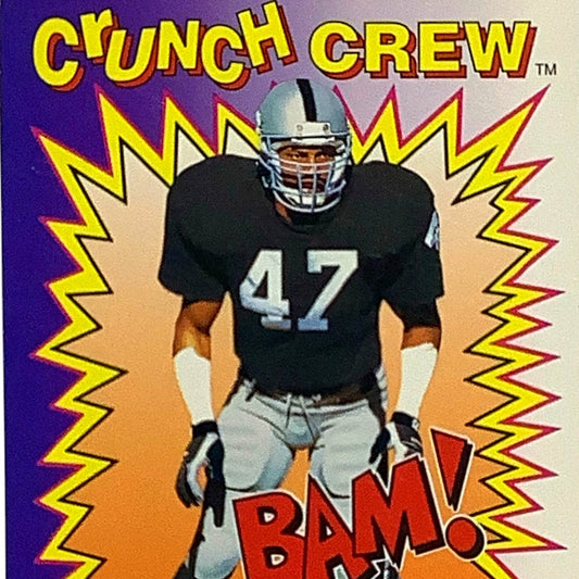 Ronnie Lott, Oakland Raiders, NFL 1991 Score Crunch Crew Card 651, EX/NM