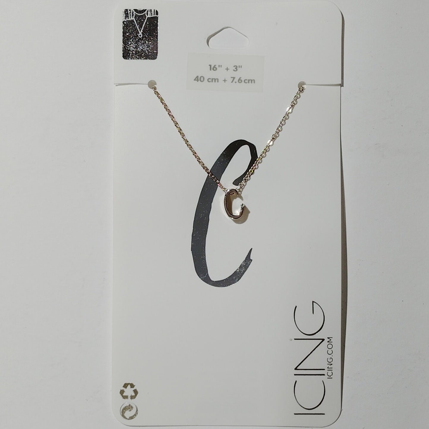 Icing Gold‑Tone Initial “c” Necklace, 16" + 3" Extension for adjusting – Women’s