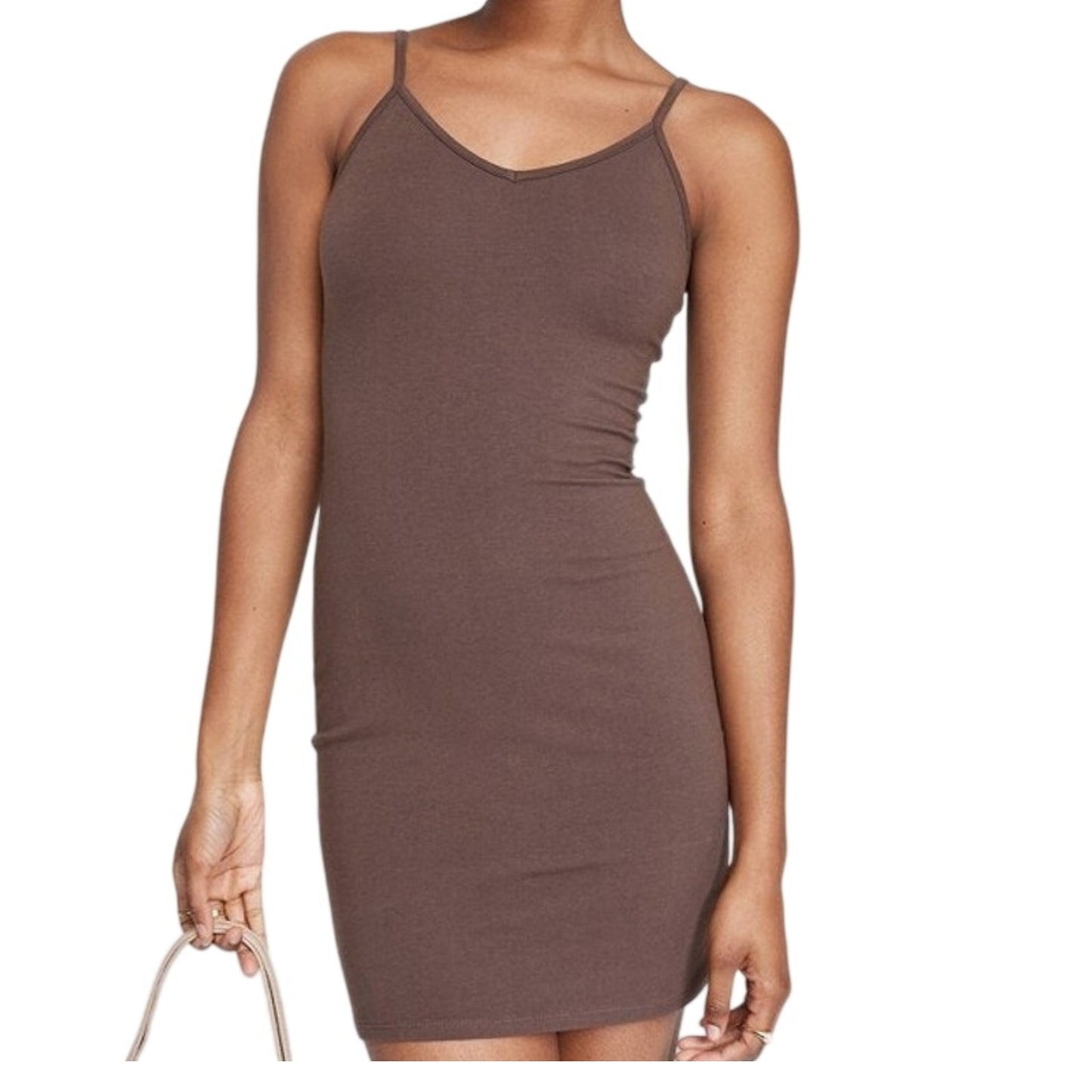 Wild Fable Women’s Strappy Bodycon Knit Dress Dark Brown X-Small