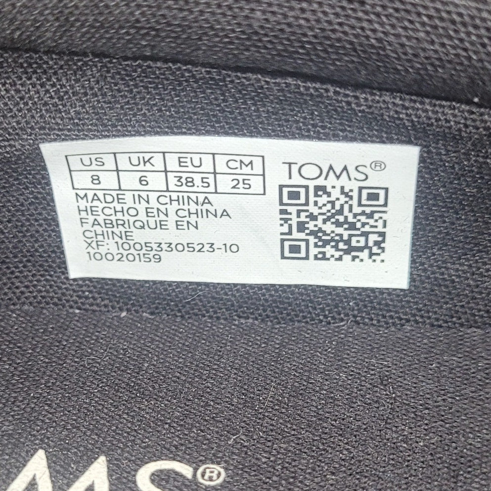 TOMS Women’s Fenix Platform Slip-On Sneaker – Black Suede, Size 8