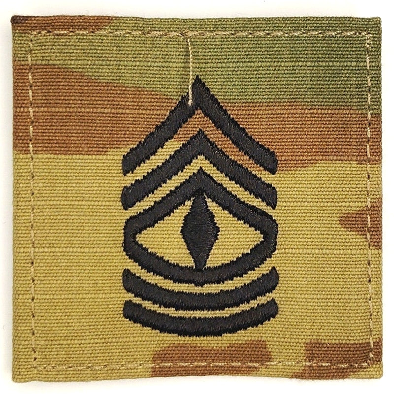 US Army First Sergeant 1SG E‑8 Rank Patch OCP Multicam TE 2" × 2"
