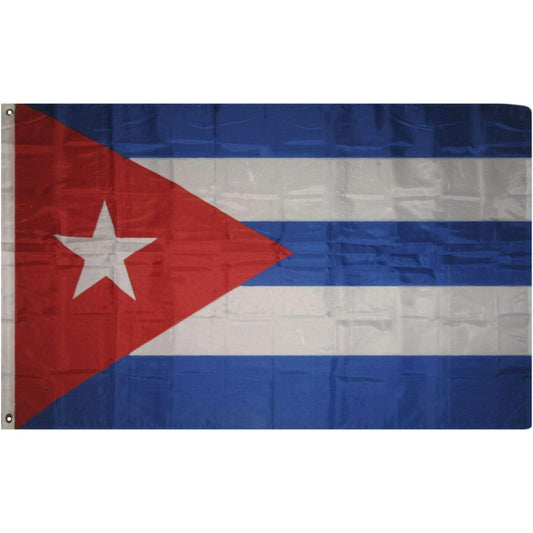 Cuba Flag, 3' x 5'  68D Poly Flag / Banner, La Estrella Solitaria