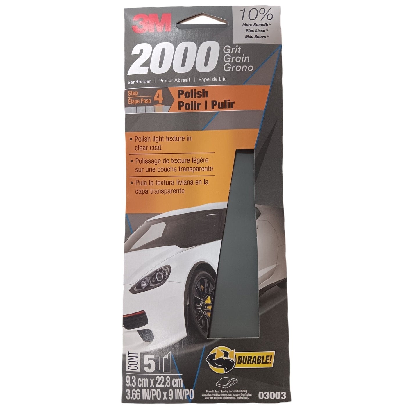 3M Wetordry Automotive Sandpaper – 2000 Grit, 10 Sheets (2-Pack)