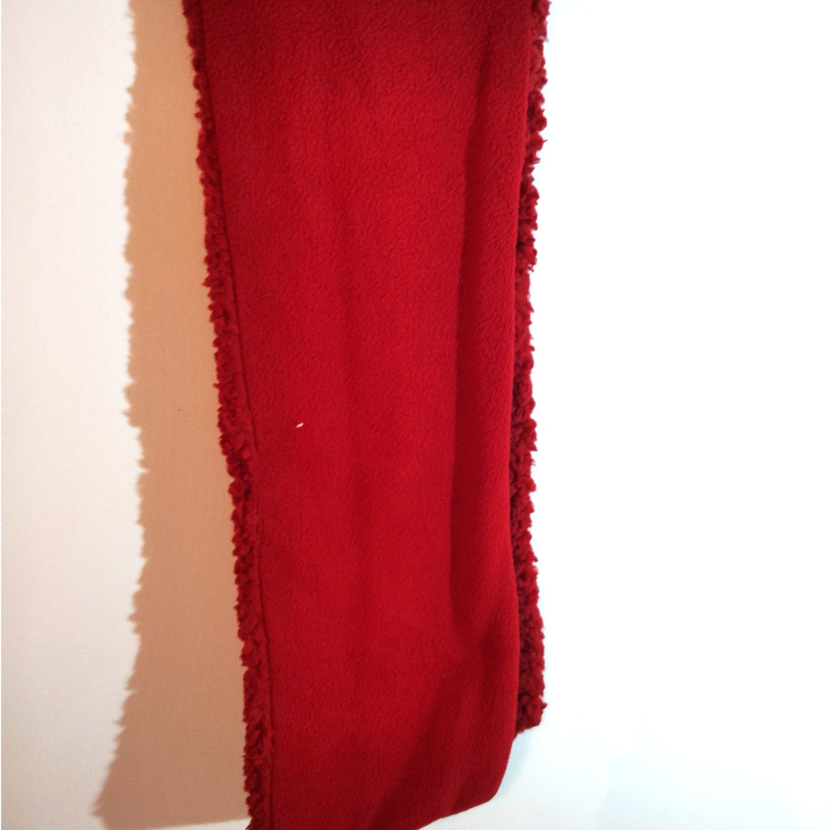 Le Moda Red Faux‑Fur Pull‑Through Scarf 42" x 7" Keyhole Neck Warmer