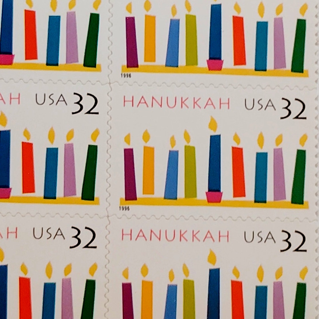 Block of 6 – 1996 USA 32¢ Hanukkah MNH Scott 3118 Holiday Celebrations