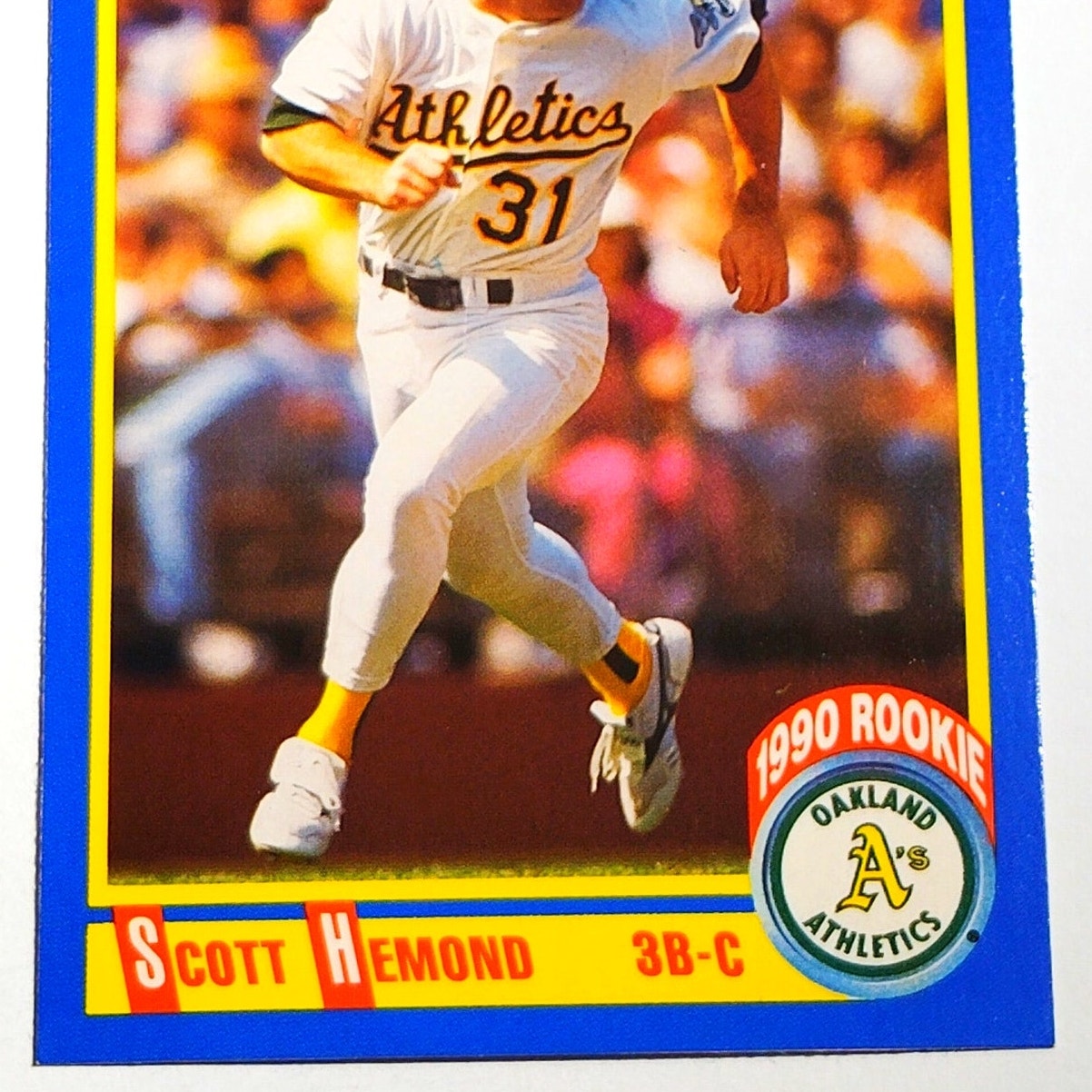 1990 Score Scott Hemond RC #598 Oakland Athletics 3B Catcher Rookie MLB EX