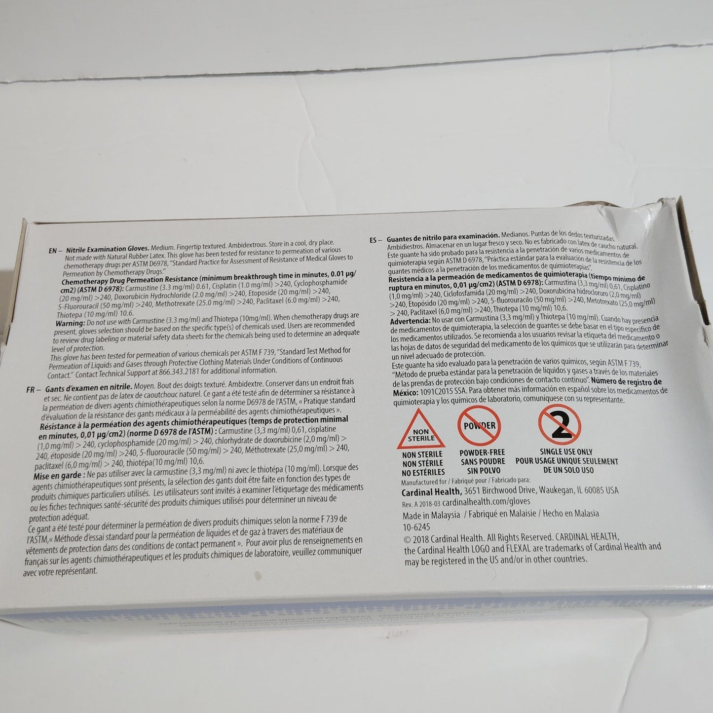 Disposable Nitrile Gloves, M, Non‑Sterile, Powder‑Free, Latex‑Free, 1 Case/2000