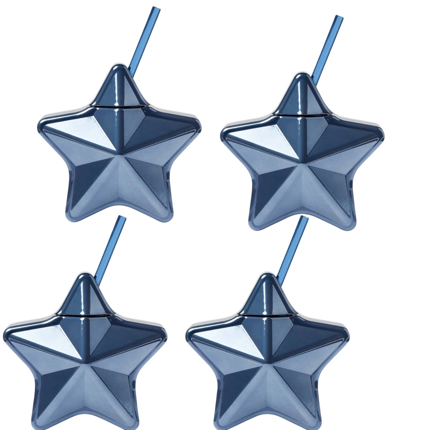 4-PK - 19.8 fl oz Figural Star Tumblers – Blue – Cold Drinkware – Hand Wash Only