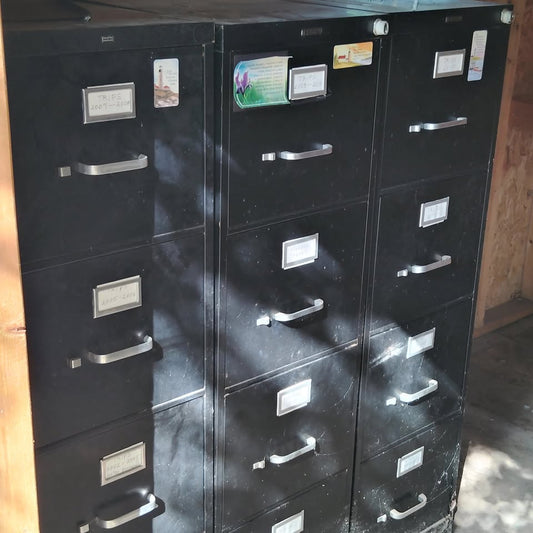 Vintage Black 4-Drawer (Deep) Metal File Cabinet - Local Pickup Only