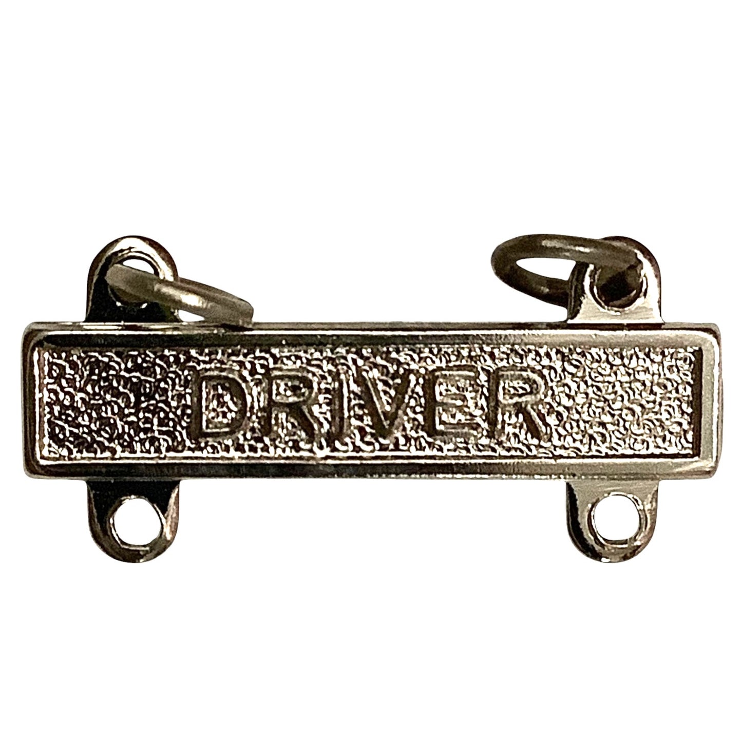 Military Qualification Bar, Driver, Silver Text on Silver Background 1/2"H x 1"W