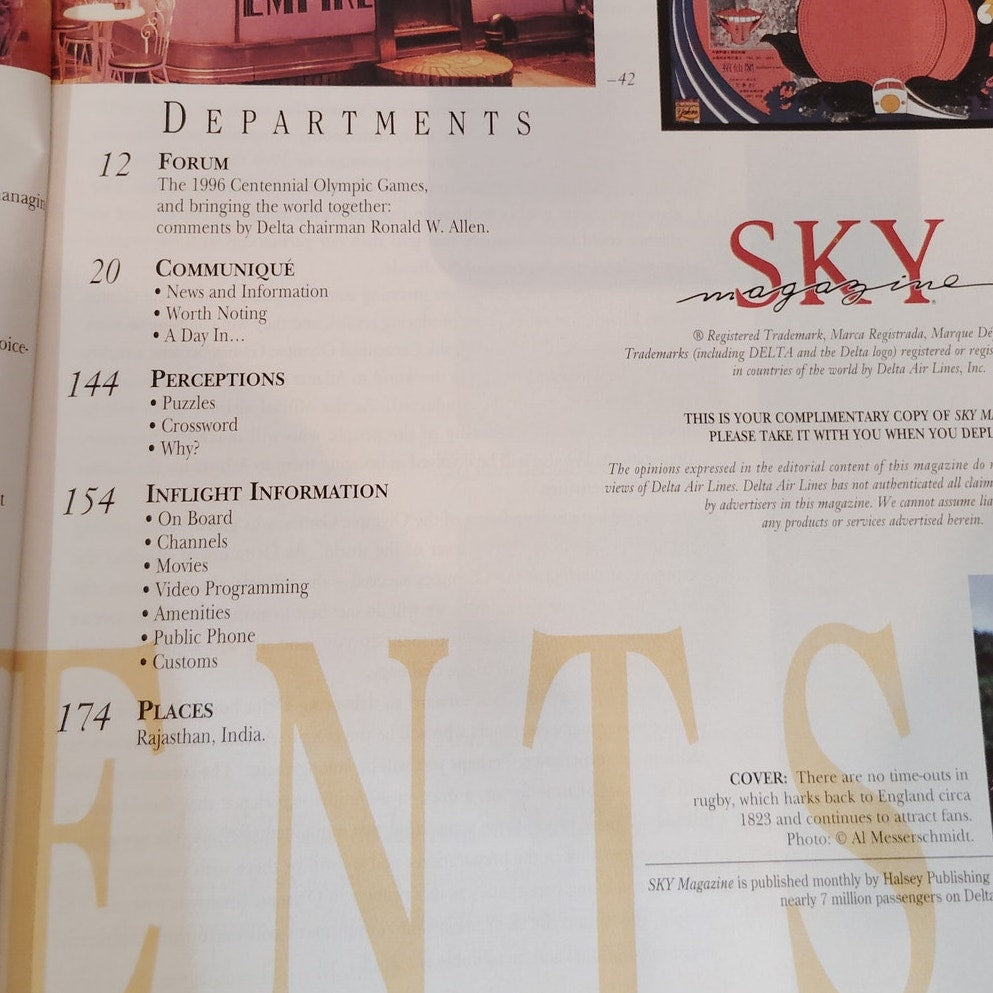 Delta SKY Magazine September 1994 - Rugby, French Riviera, Fred Hart Sculpture