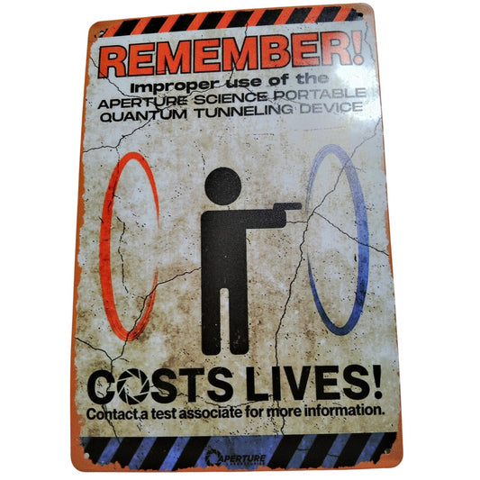 Portal “Improper Use Costs Lives” Retro Tin Sign – 12x8 Vintage Metal Poster