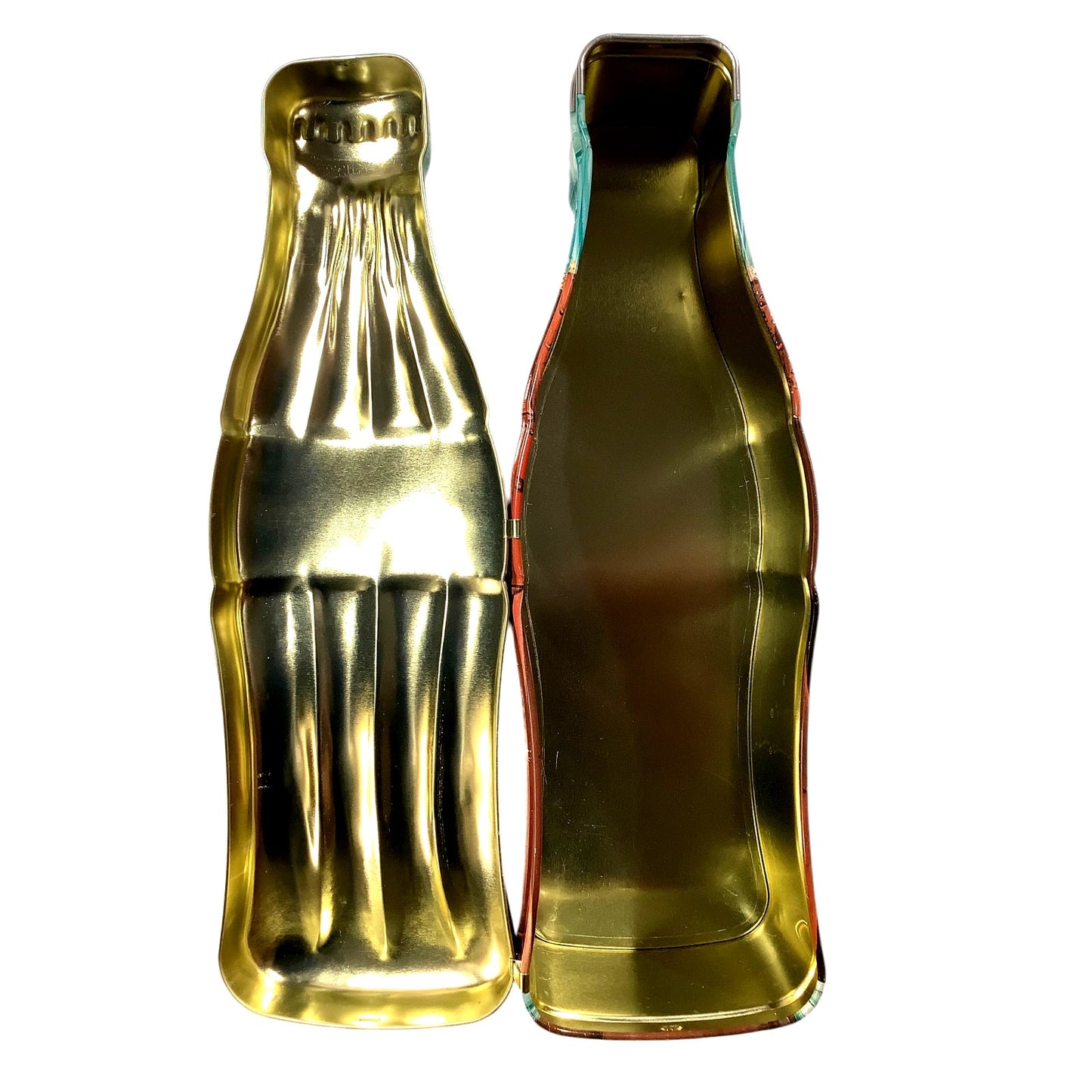 1997 Coca-Cola Bottle Shaped Tin, 13"H x 4"W x 3-1/4"D, No Dents, Few Scratches