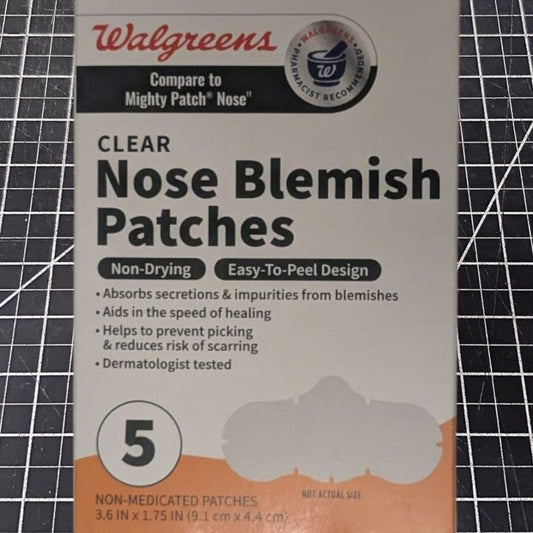 Walgreens Clear Nose Blemish Patches – Hydrocolloid – 5 Ct – Drug‑Free Acne Care