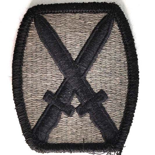 US Army 10th Mountain Division SSI Subdued ACU Patch 2‑5/8" × 2‑1/4" Hook Back