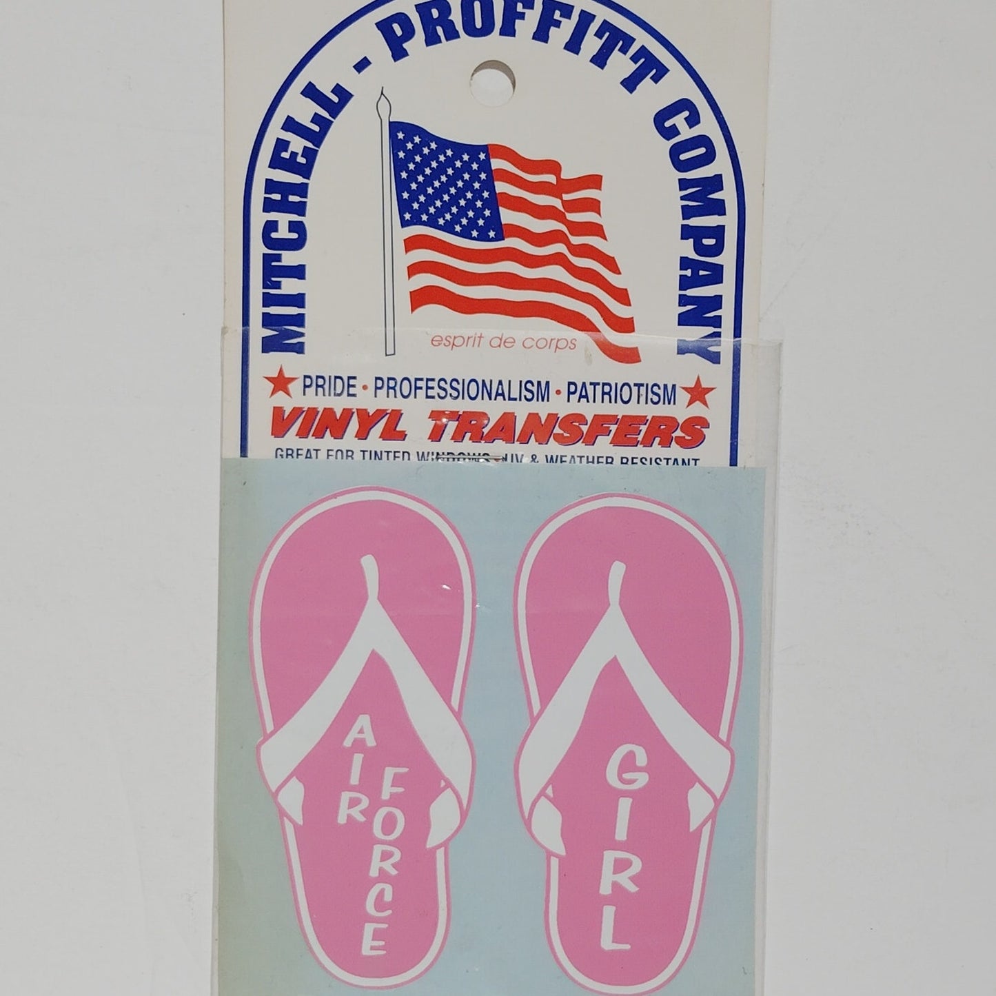 Air Force Girl Flip-Flop Decal – 4" x 4" – Pink Vinyl Sticker Decal