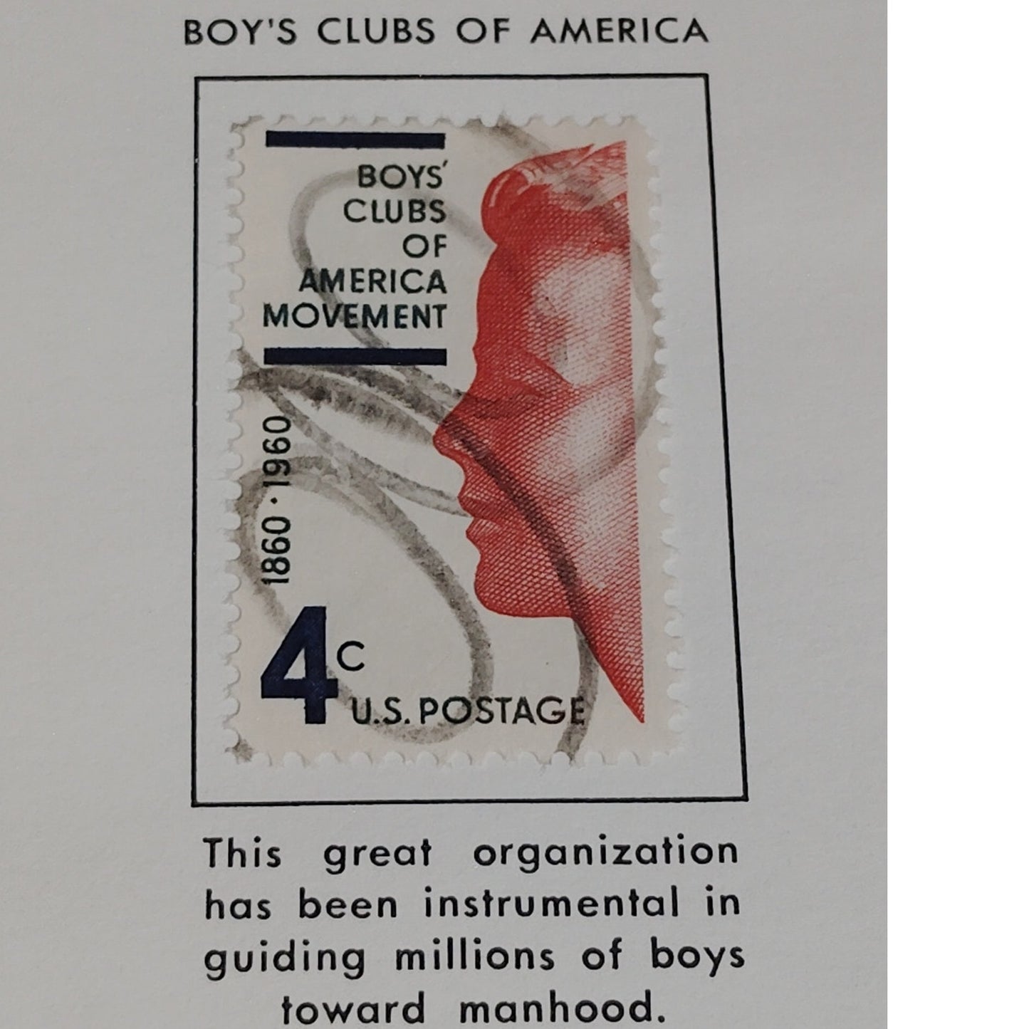1960 Scott #1163 – 4¢ Boys' Clubs of America Centennial – Canceled
