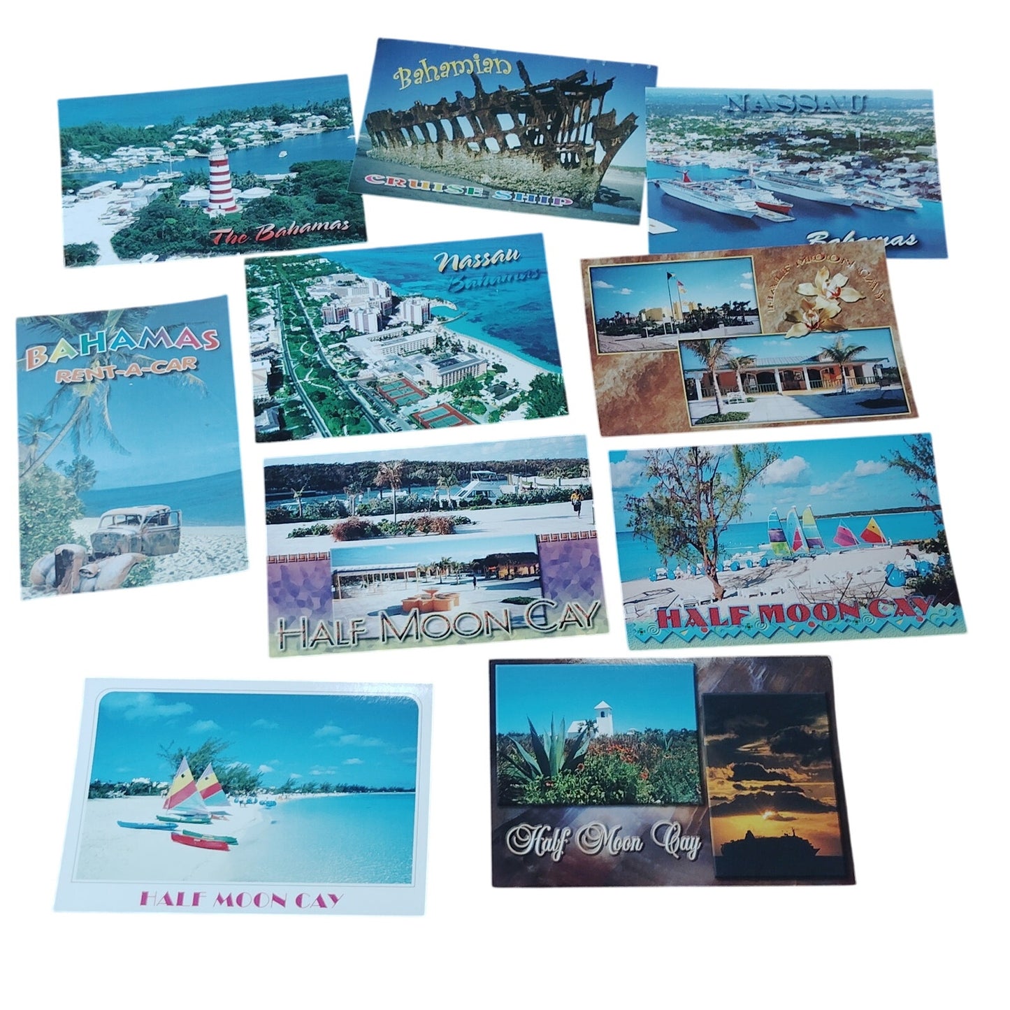Vintage Bahamas Postcards - Set of 10 Unused Scenic Ephemera Collection