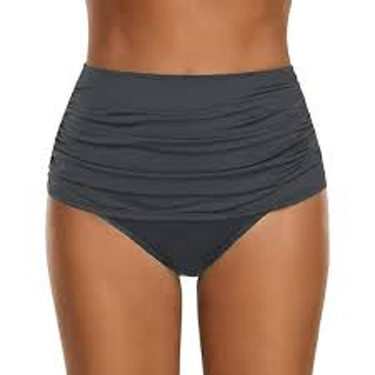 Cocoship Black High Waisted Bikini Bottoms Women’s Size 16 Swimwear