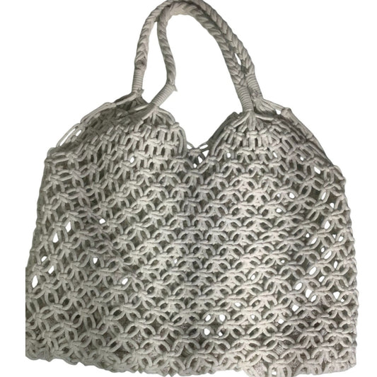 Retro Women Tassel Hand, Shoulder Tote Bag, Natural Beige, 15.07" x 11.81"