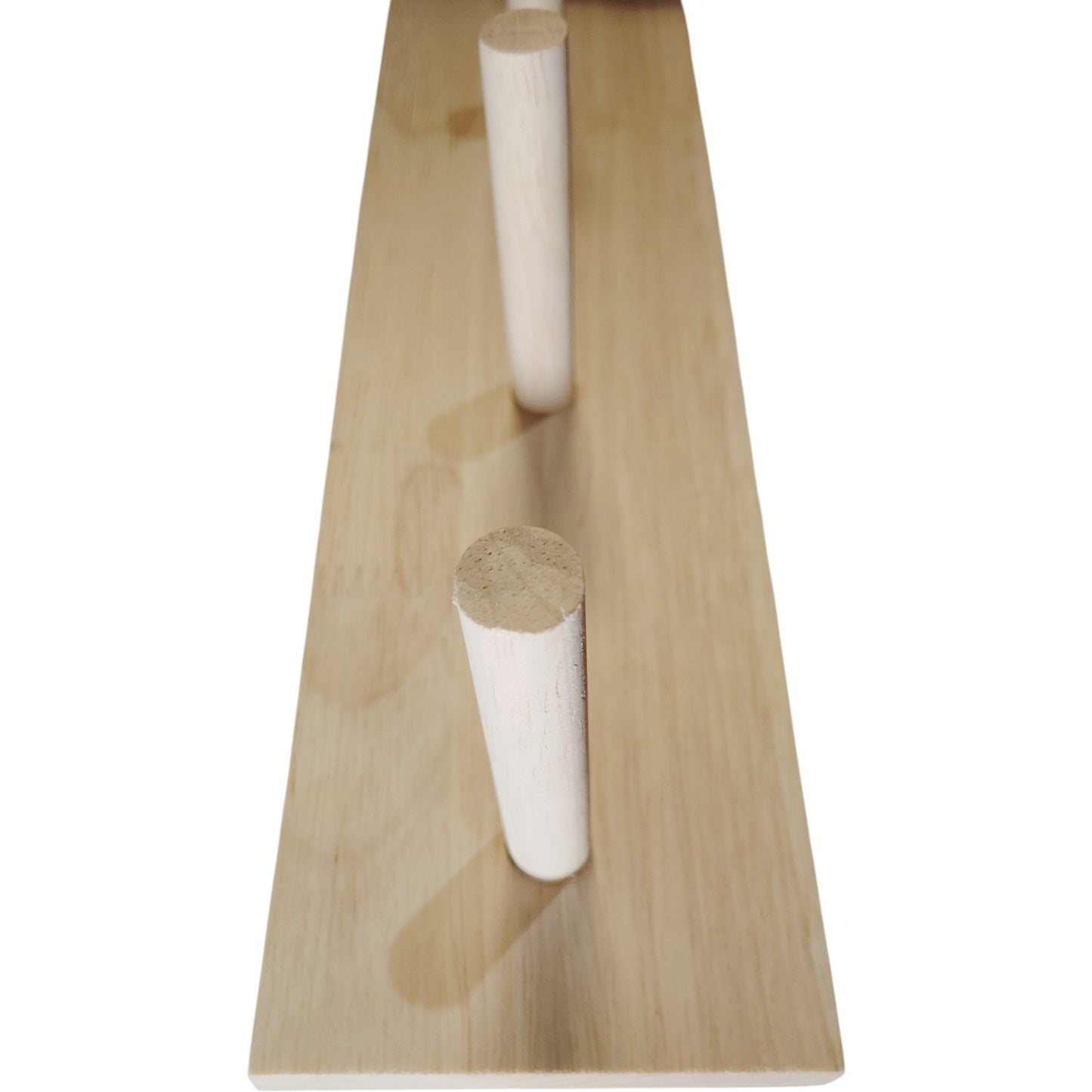 Natural Wood Wall-Mounted Coat Rack – 4 Pegs – 13" x 3" x 3"