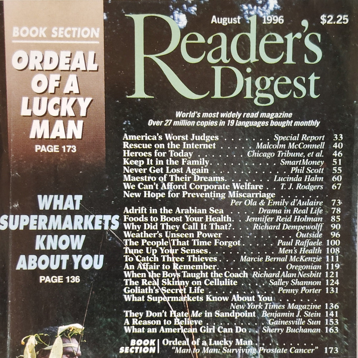 Reader's Digest August 1996 Vintage Magazine - The People That Time Forgot