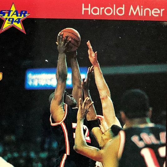 Harold Miner, Miami, 1994 Star Int'l NBA Personal Reg Season Record Card 94, EXC