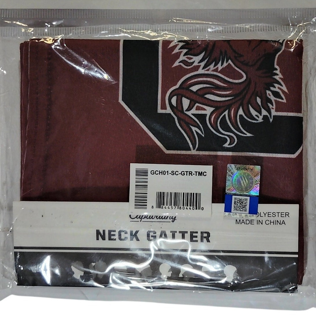 Captivating Neck Gaiter Face Cover Adult, South Carolina Gamecocks, Garnet/Black