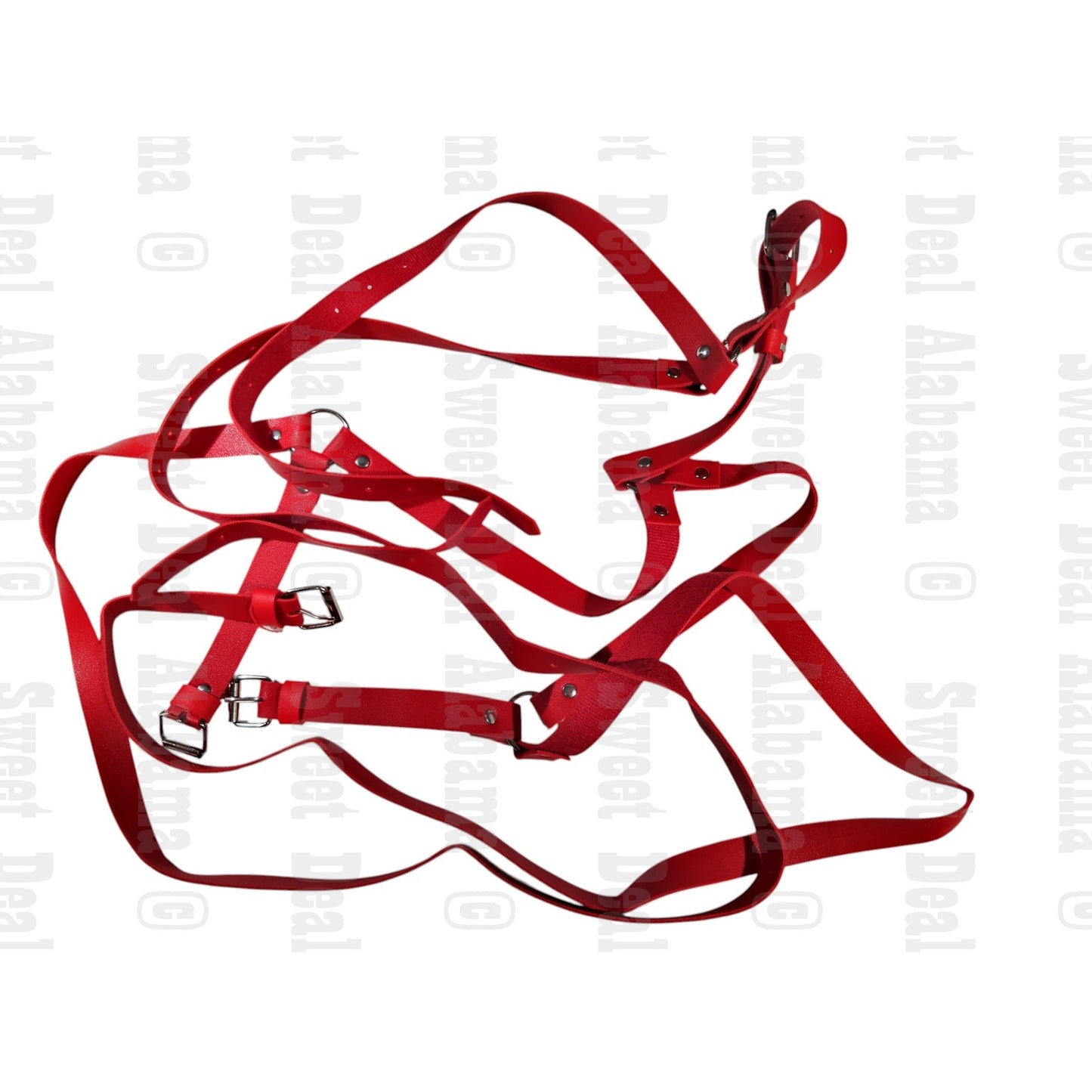 Red 4 Pt. Leather Harness- Possibly Fashion, Cosplay, Costume, or Specialty Wear