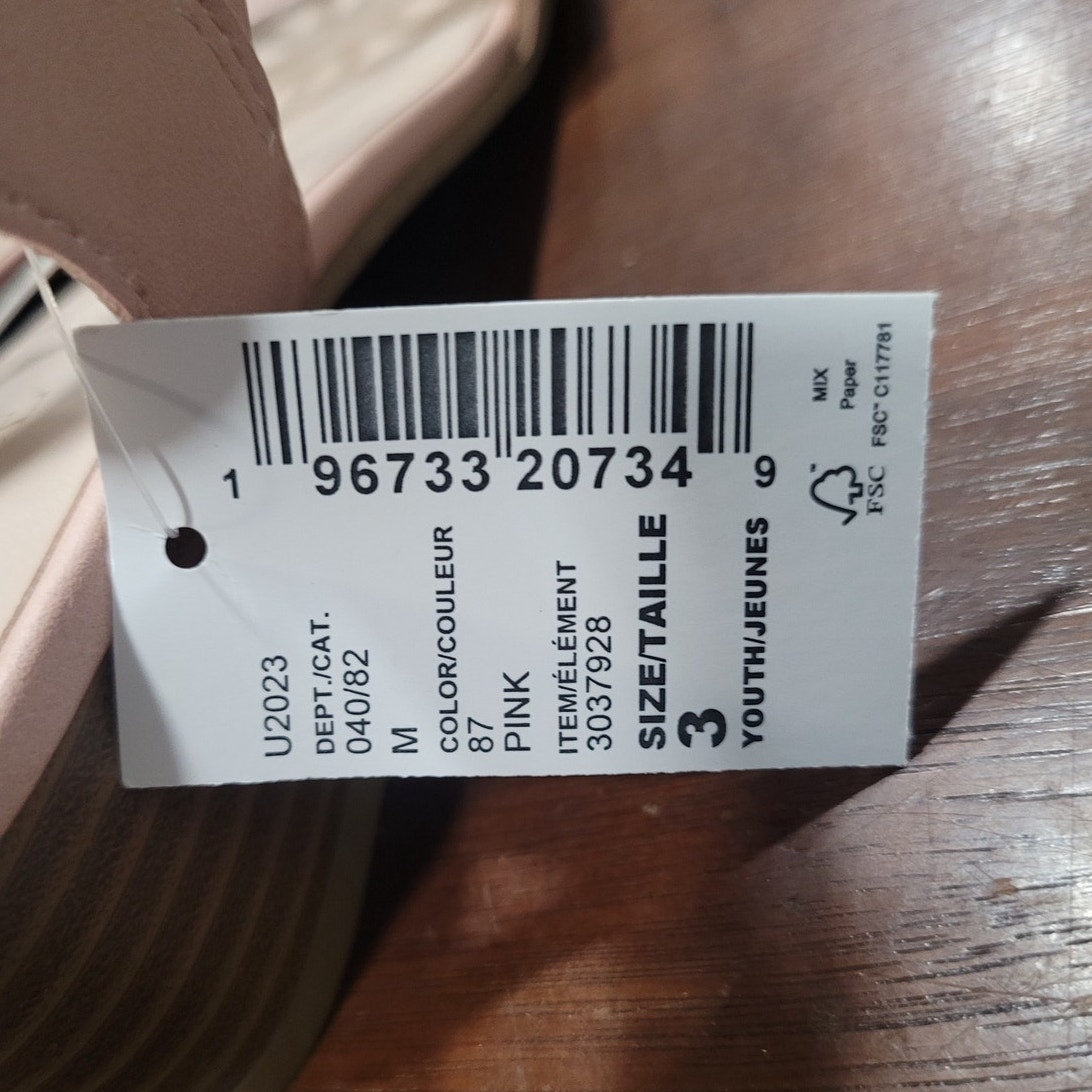 Children’s Place Girls’ Pink Gladiator Heel Sandals – Perforated, Size Youth 3