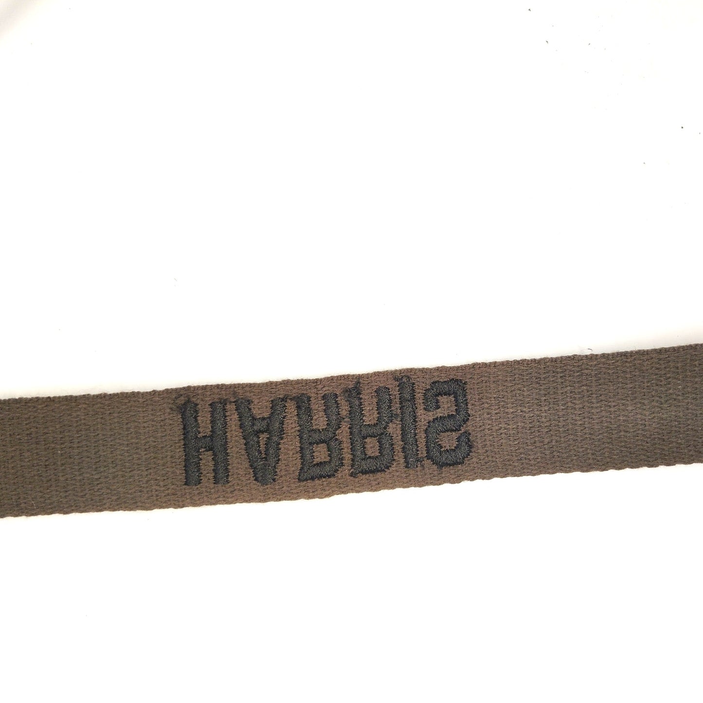 Vintage OD Green Embroidered "HARRIS" Uniform Name Tape 7.5 in. x 1 in. Sew-On